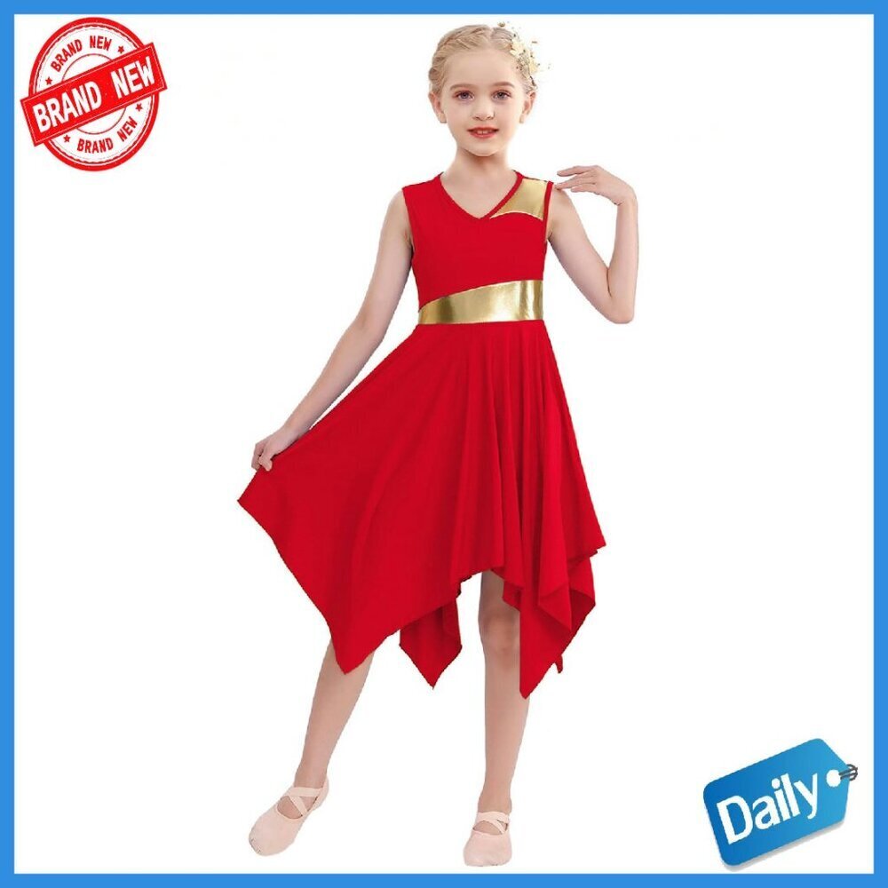 Girls Praise Dance Tunic Dress Flowy Lyrical Costume Church Performance